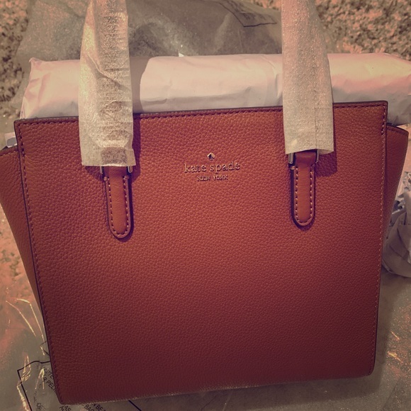 NWT Kate Spade♠️Medium Brown Leather Satchel Bag - Picture 1 of 7